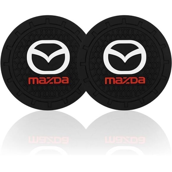 Mazda Car Cup Holder Coasters with Mazda logo set of 2 NWT - Picture 6 of 7